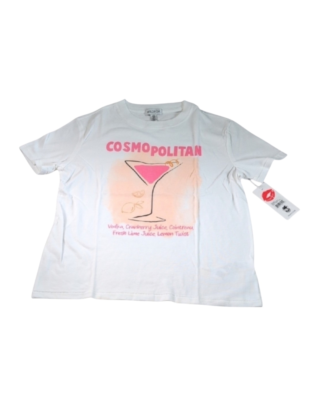 Wildfox Jamie Cosmopolitan Graphic Short Sleeve T-Shirt Size XS